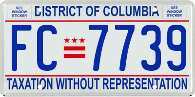 DC license plate FC7739