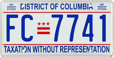 DC license plate FC7741