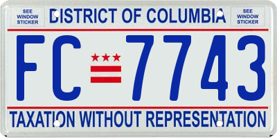 DC license plate FC7743