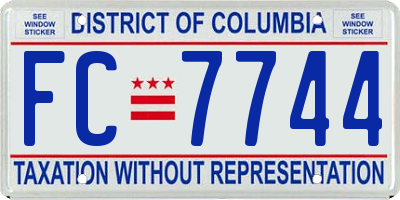 DC license plate FC7744