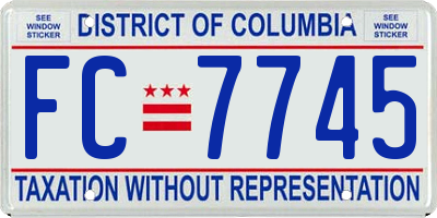 DC license plate FC7745