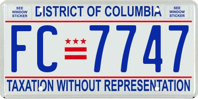 DC license plate FC7747