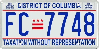 DC license plate FC7748