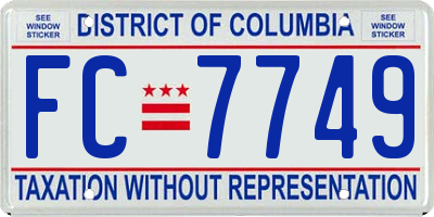 DC license plate FC7749