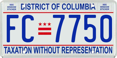 DC license plate FC7750