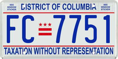 DC license plate FC7751