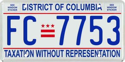 DC license plate FC7753