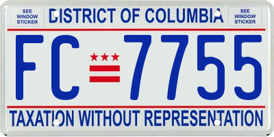 DC license plate FC7755