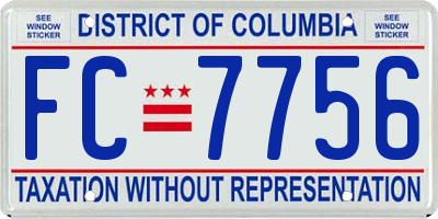 DC license plate FC7756