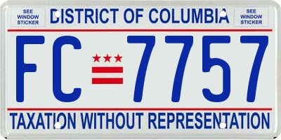 DC license plate FC7757