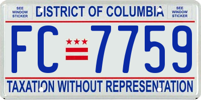 DC license plate FC7759