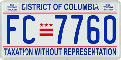 DC license plate FC7760