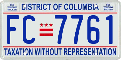 DC license plate FC7761