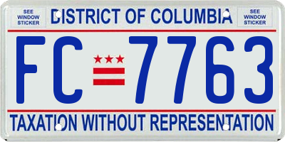 DC license plate FC7763