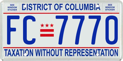 DC license plate FC7770