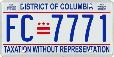 DC license plate FC7771