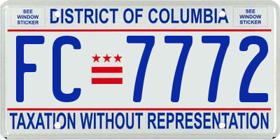 DC license plate FC7772