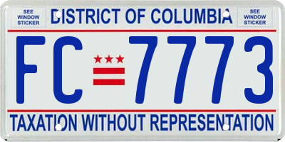 DC license plate FC7773