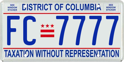 DC license plate FC7777