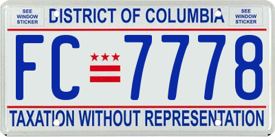 DC license plate FC7778