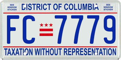 DC license plate FC7779