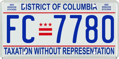 DC license plate FC7780