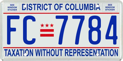 DC license plate FC7784