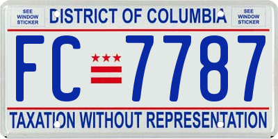 DC license plate FC7787