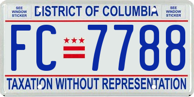 DC license plate FC7788