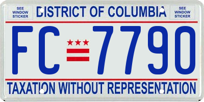 DC license plate FC7790