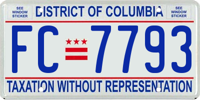 DC license plate FC7793