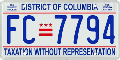 DC license plate FC7794