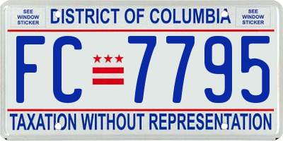 DC license plate FC7795