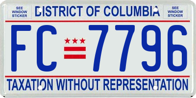 DC license plate FC7796