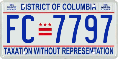 DC license plate FC7797