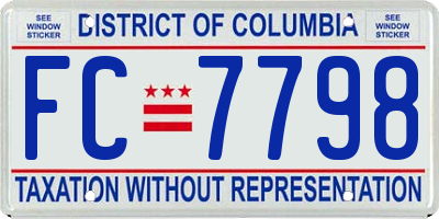 DC license plate FC7798