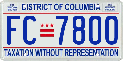 DC license plate FC7800