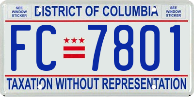 DC license plate FC7801