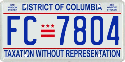 DC license plate FC7804