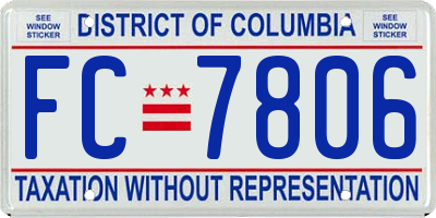 DC license plate FC7806