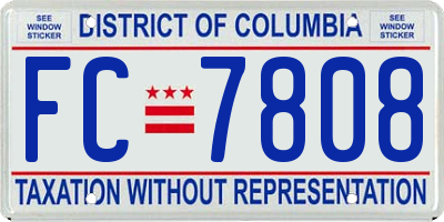 DC license plate FC7808