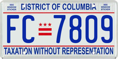 DC license plate FC7809