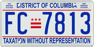 DC license plate FC7813