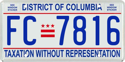 DC license plate FC7816