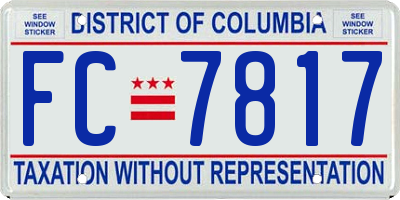 DC license plate FC7817