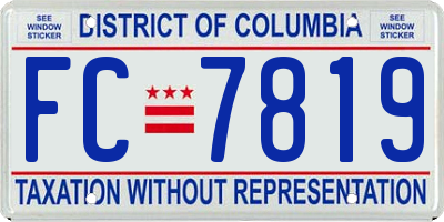 DC license plate FC7819