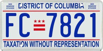 DC license plate FC7821