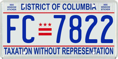 DC license plate FC7822