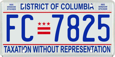 DC license plate FC7825