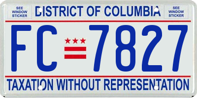 DC license plate FC7827